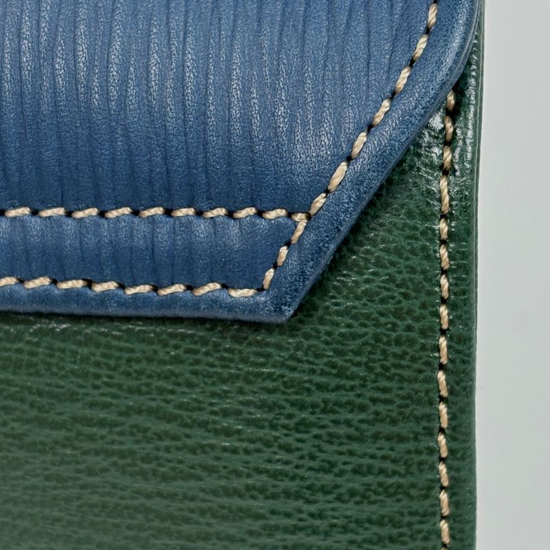 Loewe Velasquez Handbag Bicolor Leather Green Blue