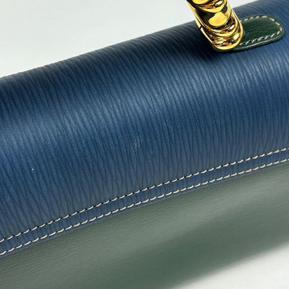 Loewe Velasquez Handbag Bicolor Leather Green Blue