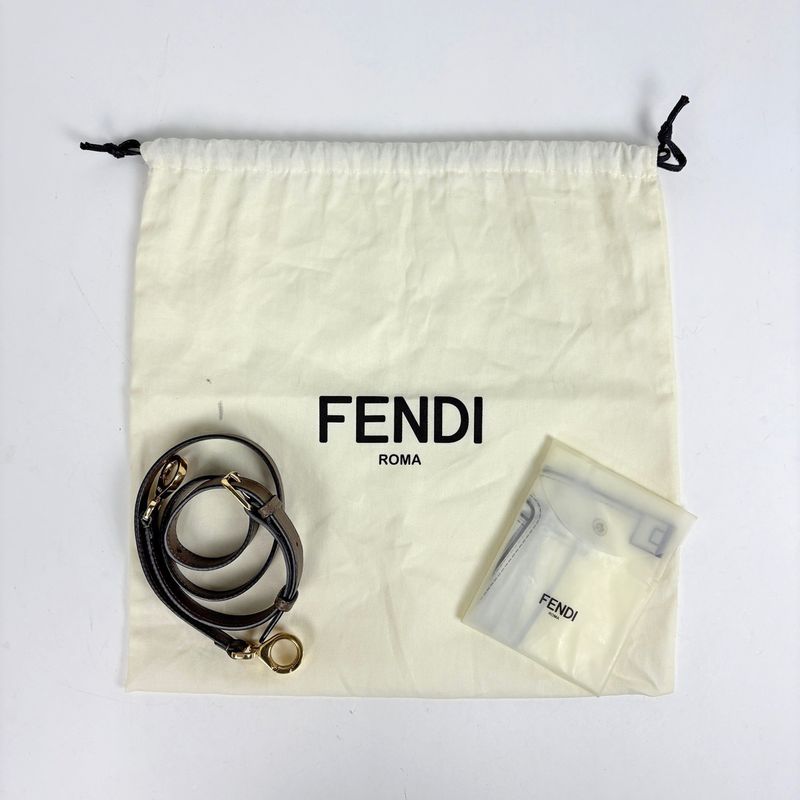 Fendi Peekaboo 2-Way Shoulder Bag Leather Brown