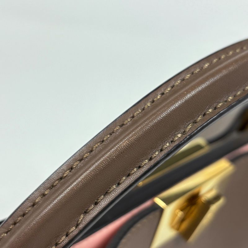 Fendi Peekaboo 2-Way Shoulder Bag Leather Brown