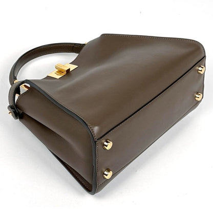 Fendi Peekaboo 2-Way Shoulder Bag Leather Brown