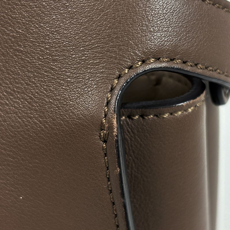 Fendi Peekaboo 2-Way Shoulder Bag Leather Brown