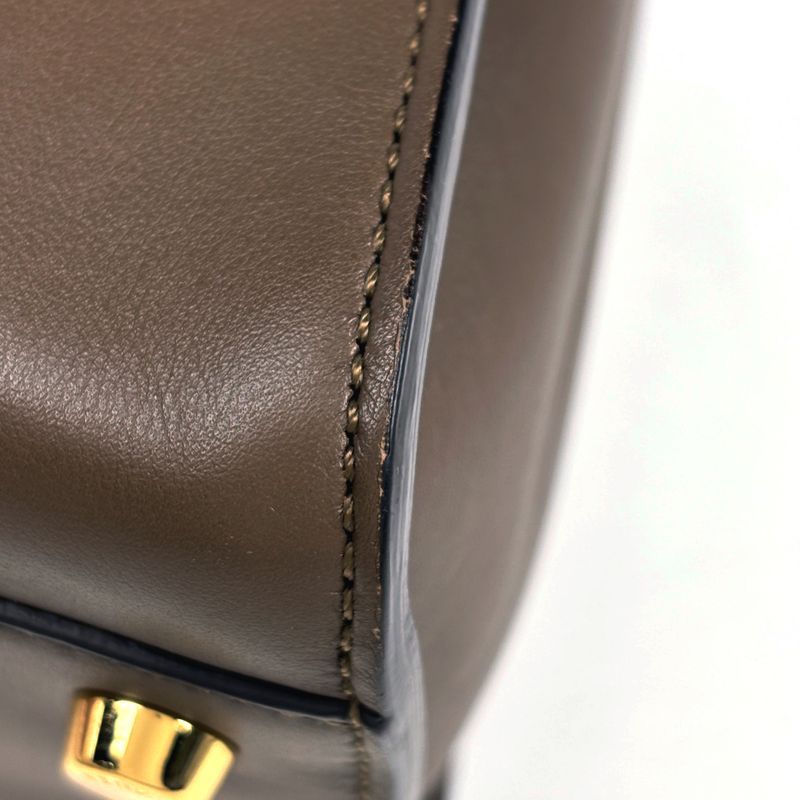 Fendi Peekaboo 2-Way Shoulder Bag Leather Brown