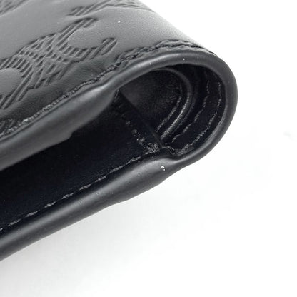 Celine Triomphe Bifold Wallet Logo Leather Black