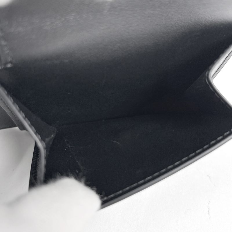 Celine Triomphe Bifold Wallet Logo Leather Black