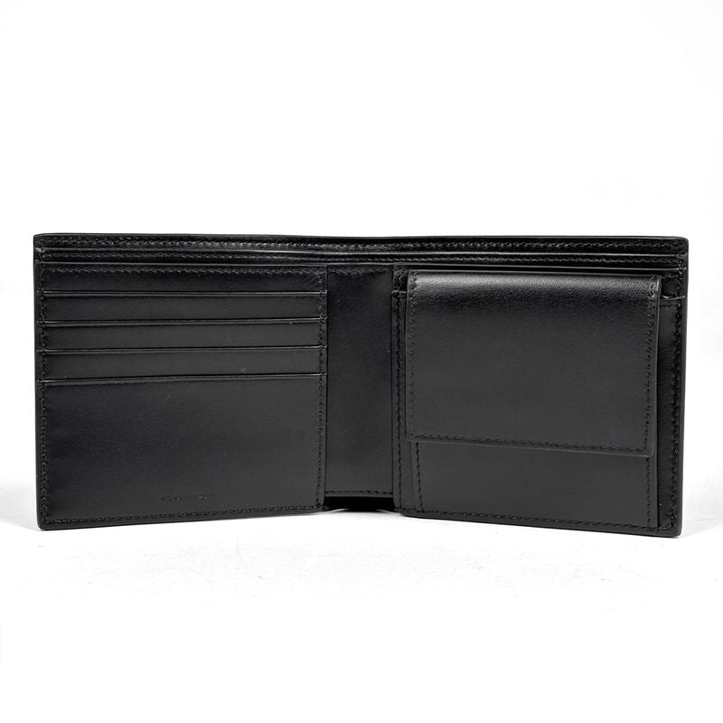 Celine Triomphe Bifold Wallet Logo Leather Black