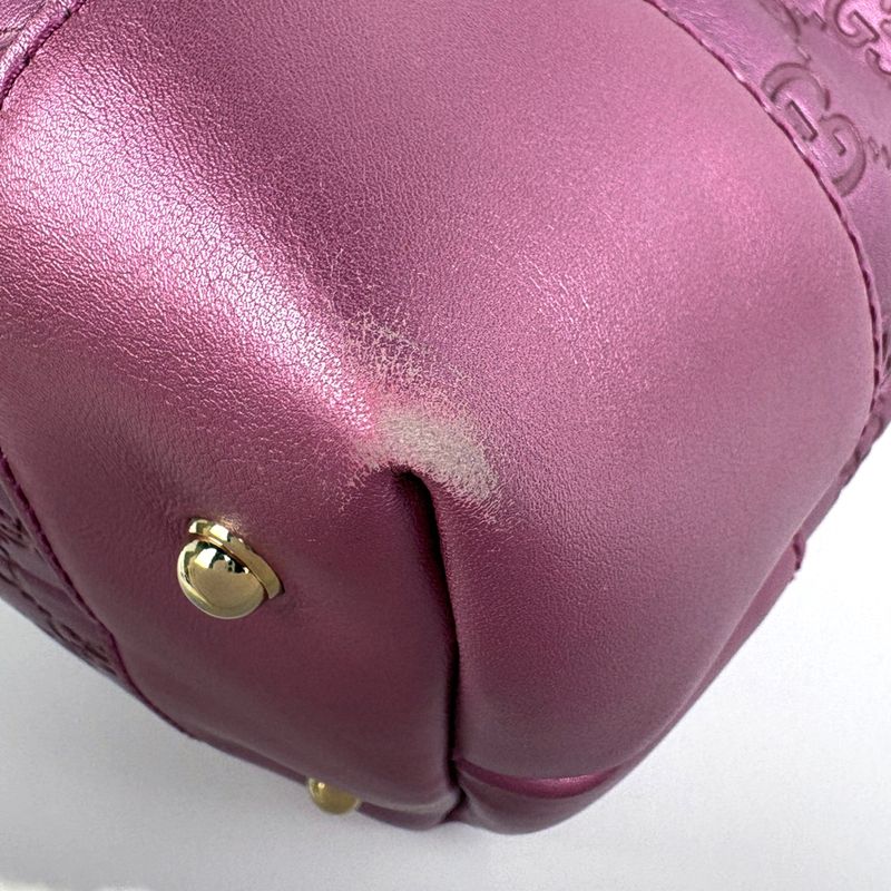 Gucci Guccissima Tote Shoulder Bag Horsebit Guccissima Leather Metallic Pink