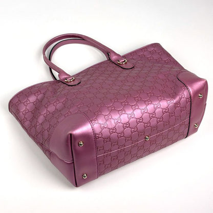 Gucci Guccissima Tote Shoulder Bag Horsebit Guccissima Leather Metallic Pink