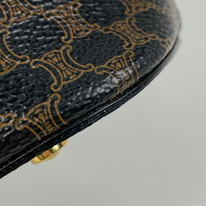 Celine Macadam Pattern 2-Way Shoulder Bag Black Brown
