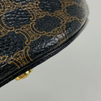 Celine Macadam Pattern 2-Way Shoulder Bag Black Brown