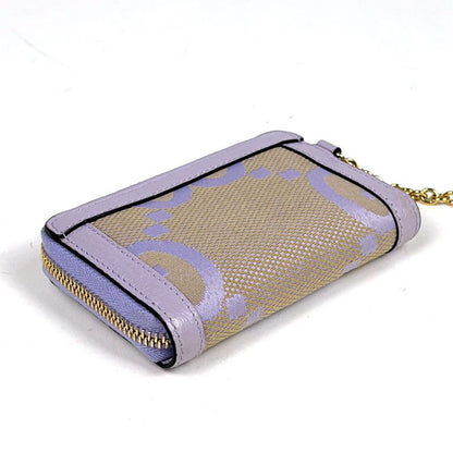 Gucci Jumbo GG Coin Case Card Canvas Leather Purple