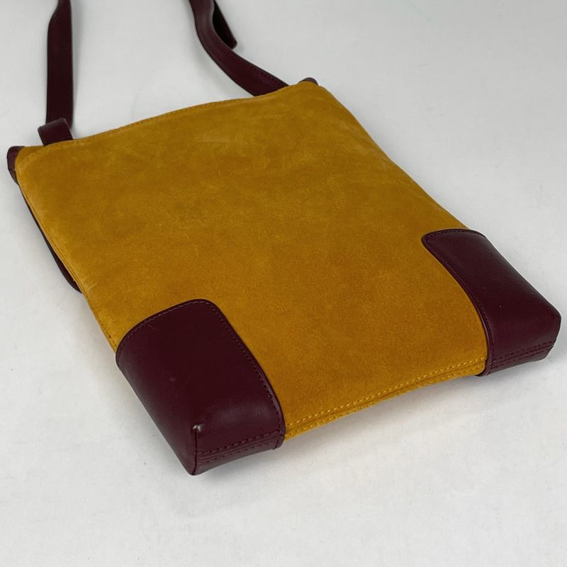 Loewe Anagram Shoulder Bag Crossbody Suede Yellow
