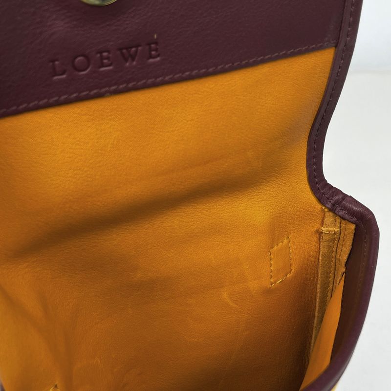 Loewe Anagram Shoulder Bag Crossbody Suede Yellow