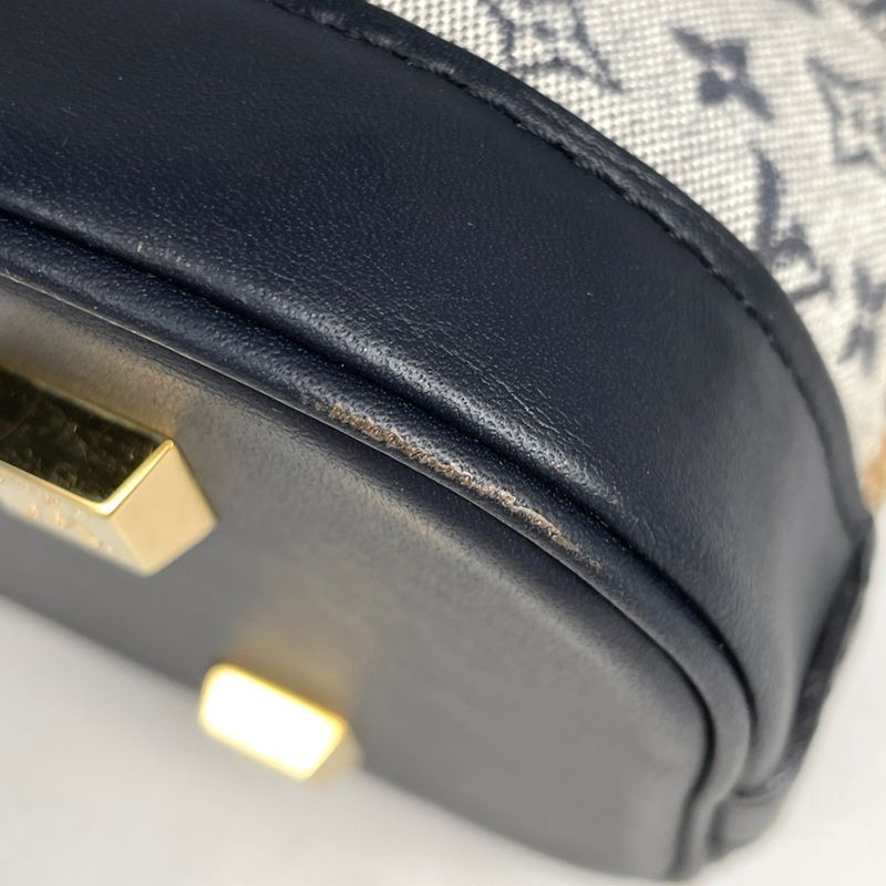 Louis Vuitton Alma Long Handbag Monogram Mini Blue