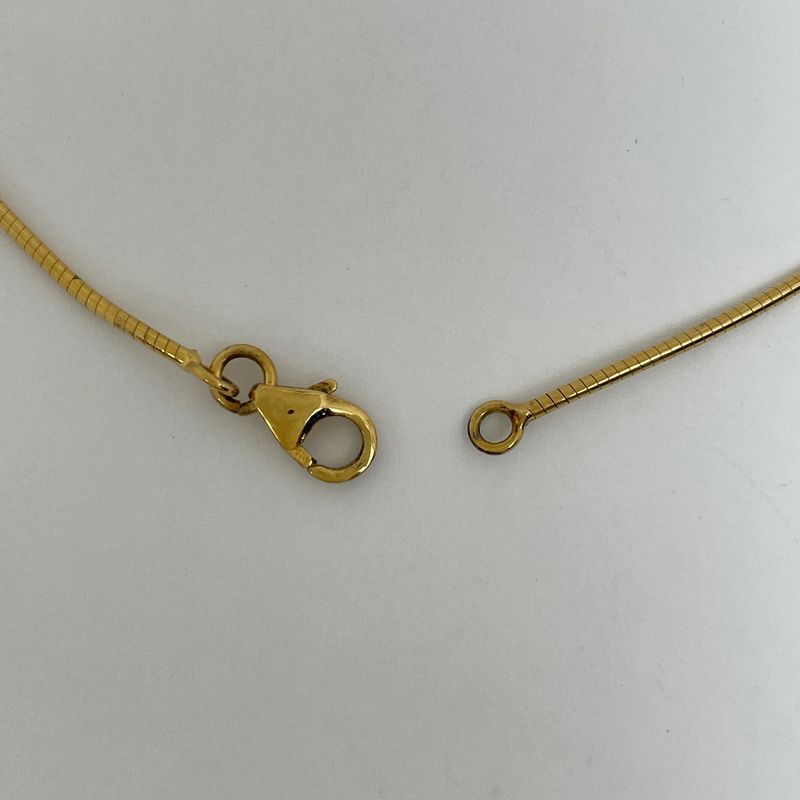 Hermes Pop Necklace Logo Gold Plated White