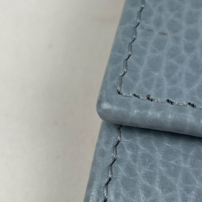 Gucci Double Compact Wallet GG Marmont Bifold Leather Light Blue