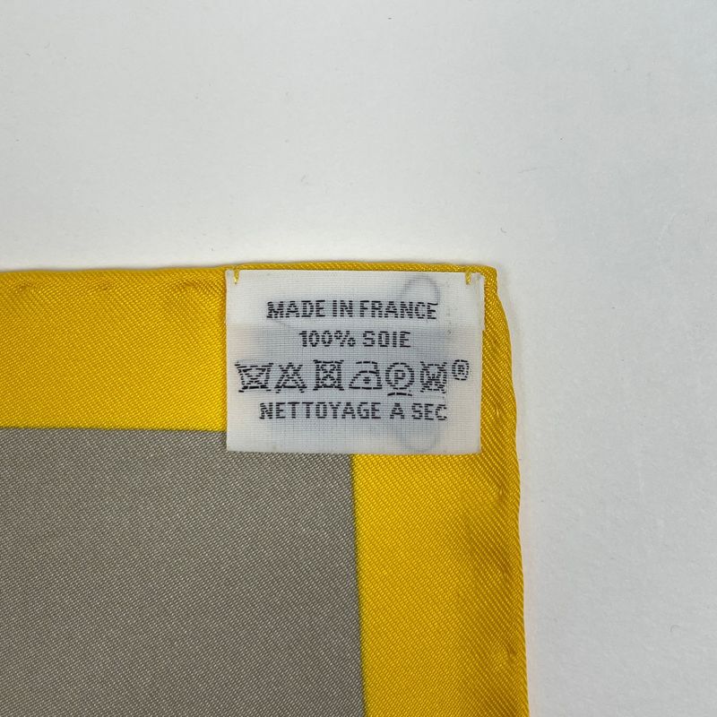 Hermes Carre 90 Cheval de Fete Scarf Silk Yellow Multicolor
