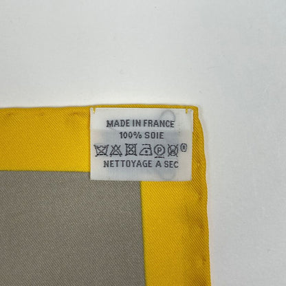 Hermes Carre 90 Cheval de Fete Scarf Silk Yellow Multicolor