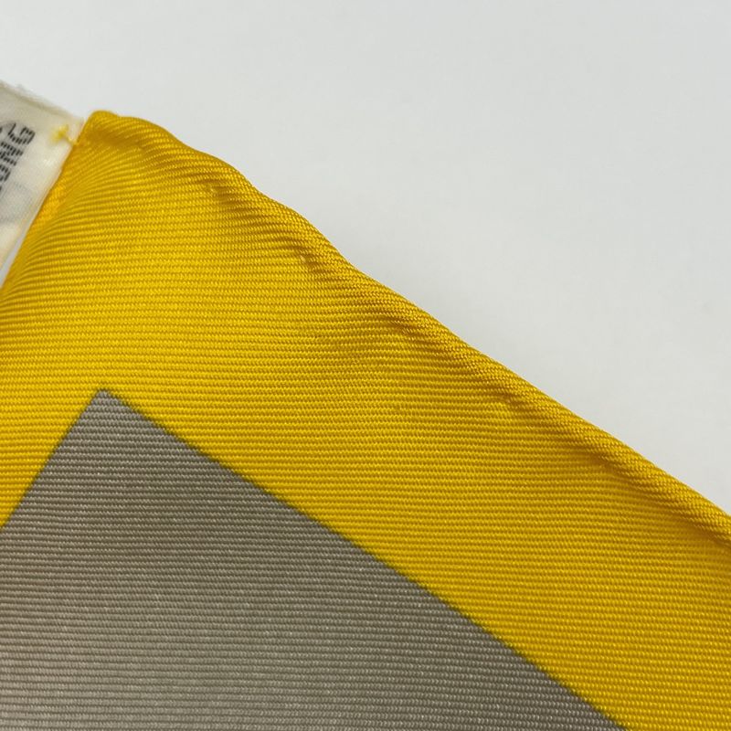 Hermes Carre 90 Cheval de Fete Scarf Silk Yellow Multicolor