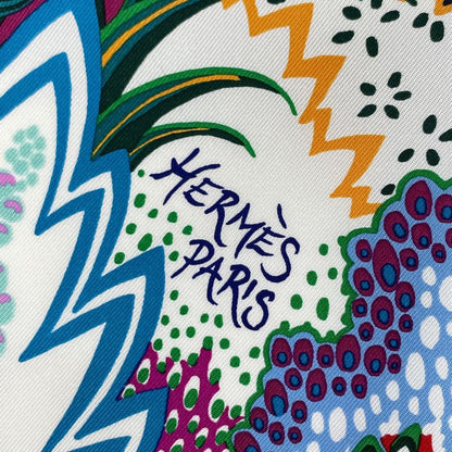 Hermes Carre 90 Mountain Zebra Scarf Silk Pink Multicolor