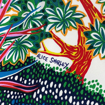 Hermes Carre 90 Mountain Zebra Scarf Silk Pink Multicolor