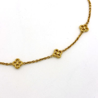 Louis Vuitton Flower Full Necklace Monogram Gold Plated
