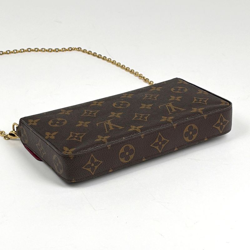 Louis Vuitton Pochette Felicie 2-Way Chain Wallet Shoulder Bag Monogram Brown