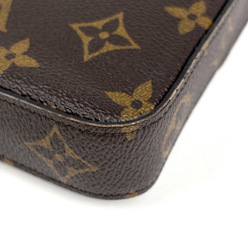 Louis Vuitton Pochette Felicie 2-Way Chain Wallet Shoulder Bag Monogram Brown