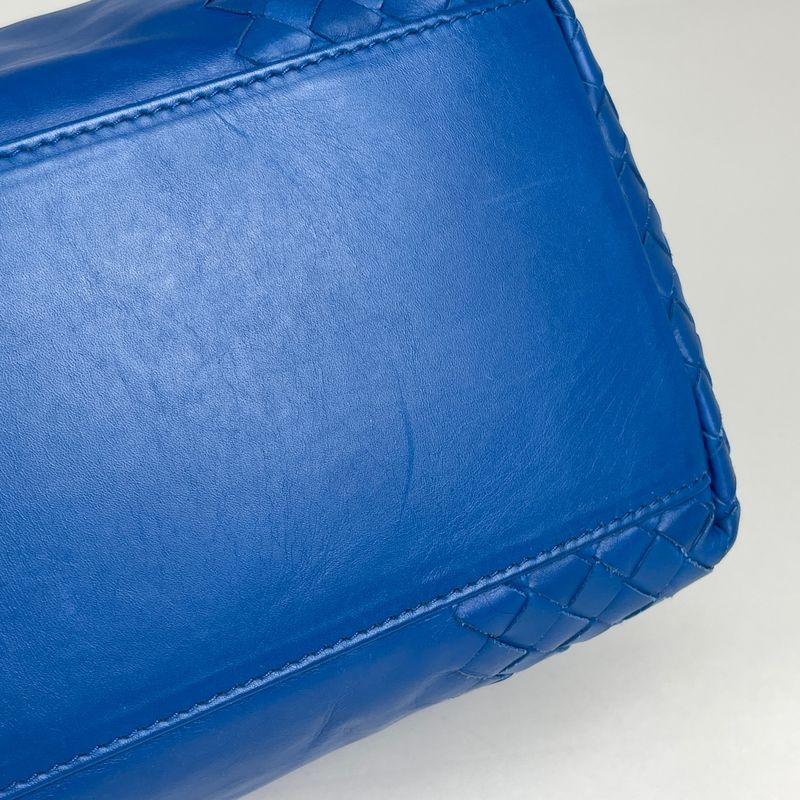 Bottega Veneta Intrecciato Tote Leather Blue