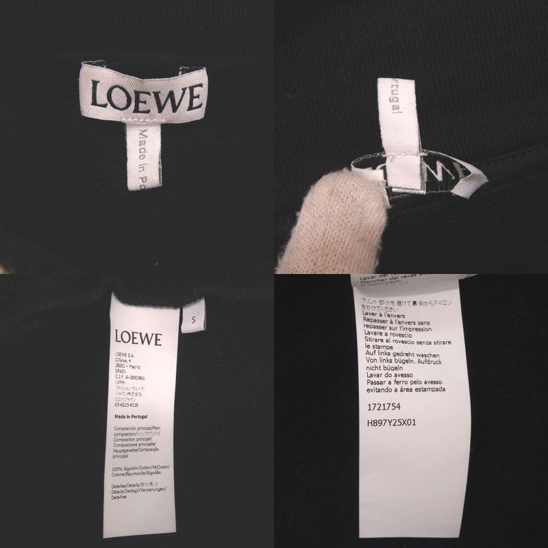 Loewe la Anagram Embroidery Pullover Hoodie Brushed Lining S Cotton Black Top