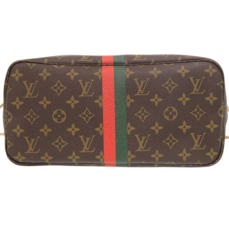 Louis Vuitton Neverfull MM Pouch Monogram Light Blue Tote