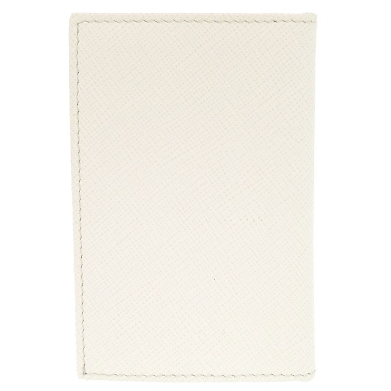 Prada Saffiano Triangle White Card Case