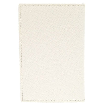 Prada Saffiano Triangle White Card Case