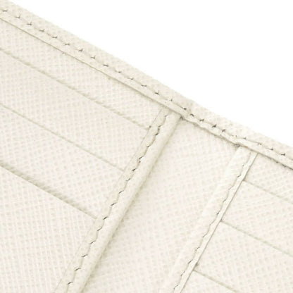 Prada Saffiano Triangle White Card Case