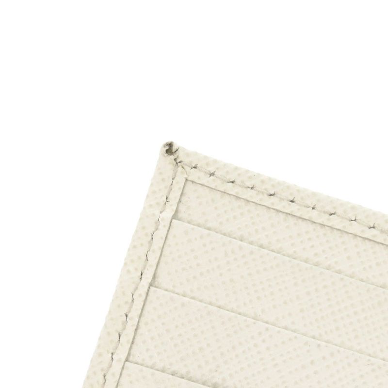 Prada Saffiano Triangle White Card Case