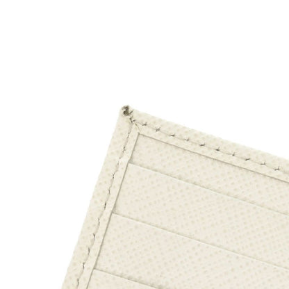 Prada Saffiano Triangle White Card Case
