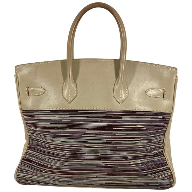 Hermes Handbag Birkin 35 Leather White Multicolor
