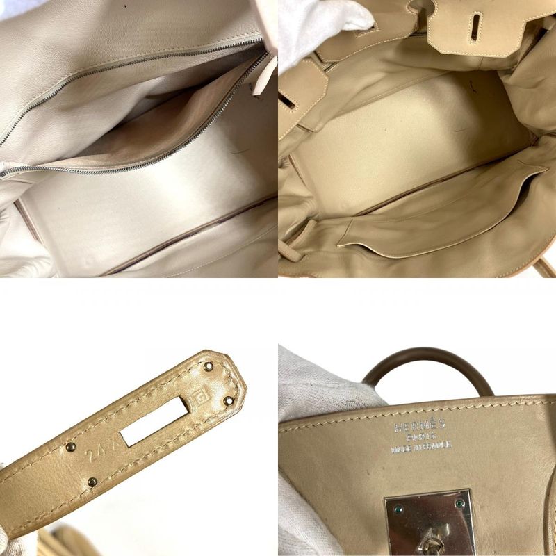 Hermes Handbag Birkin 35 Leather White Multicolor