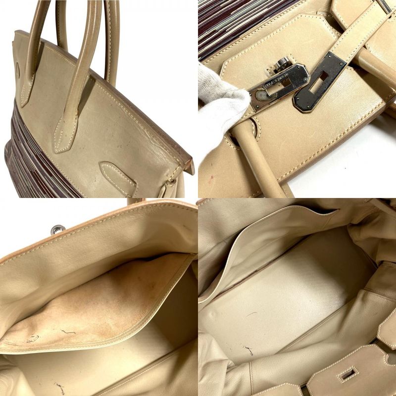 Hermes Handbag Birkin 35 Leather White Multicolor