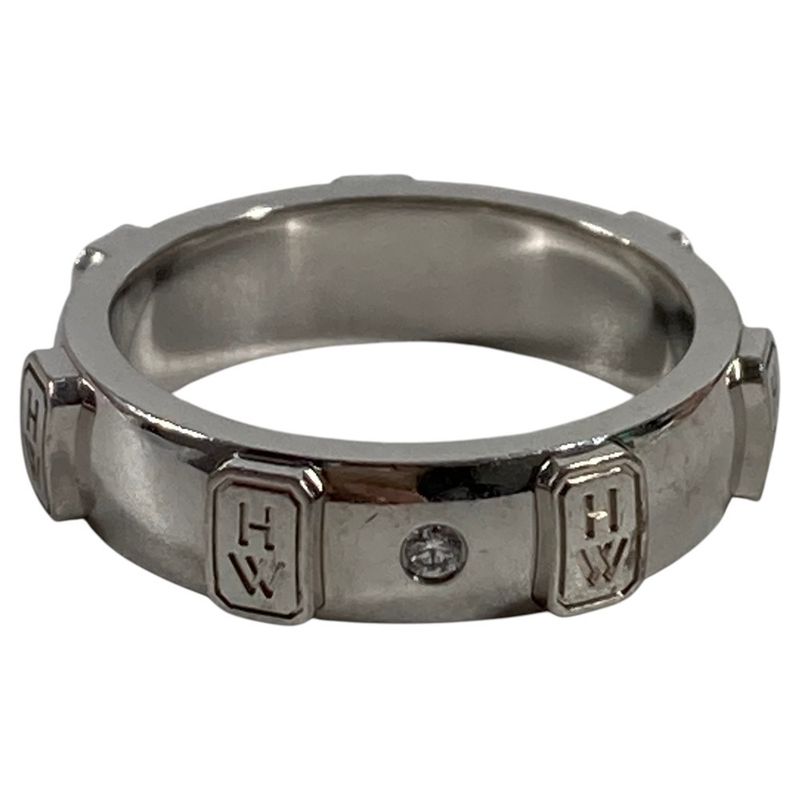 Harry Winston Ring HW Logo Band Silver