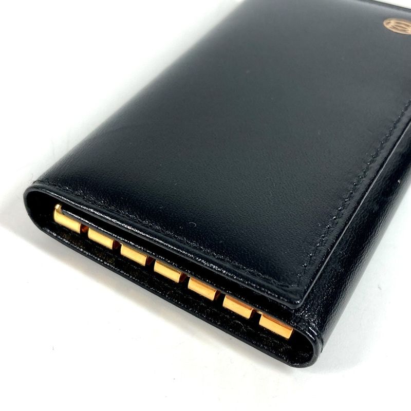 Cartier Key Case Pasha Logo Leather Black Key Holder