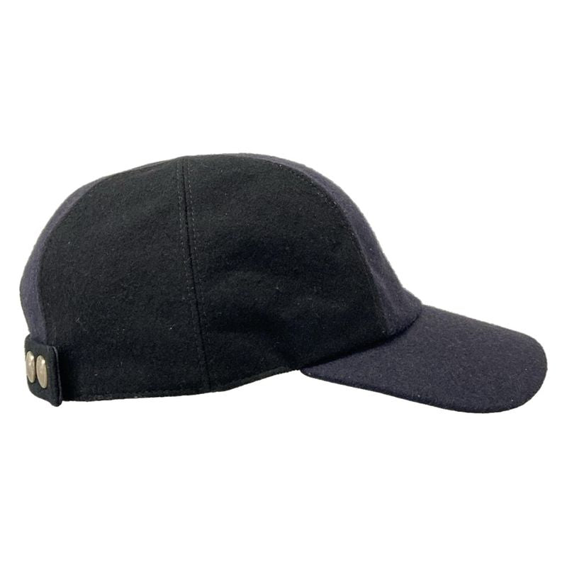Hermes Cap 60 Dark Navy Black Silver Series Wool Hat