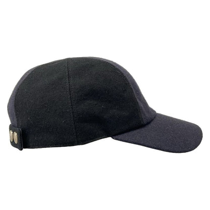 Hermes Cap 60 Dark Navy Black Silver Series Wool Hat