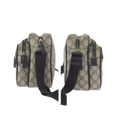 Gucci Beige Dark Brown Gunmetal GG Supreme Canvas Leather Shoulder Bag