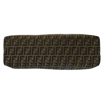 Fendi Zucca Brown Gold Canvas Leather Tote Shoulder Bag