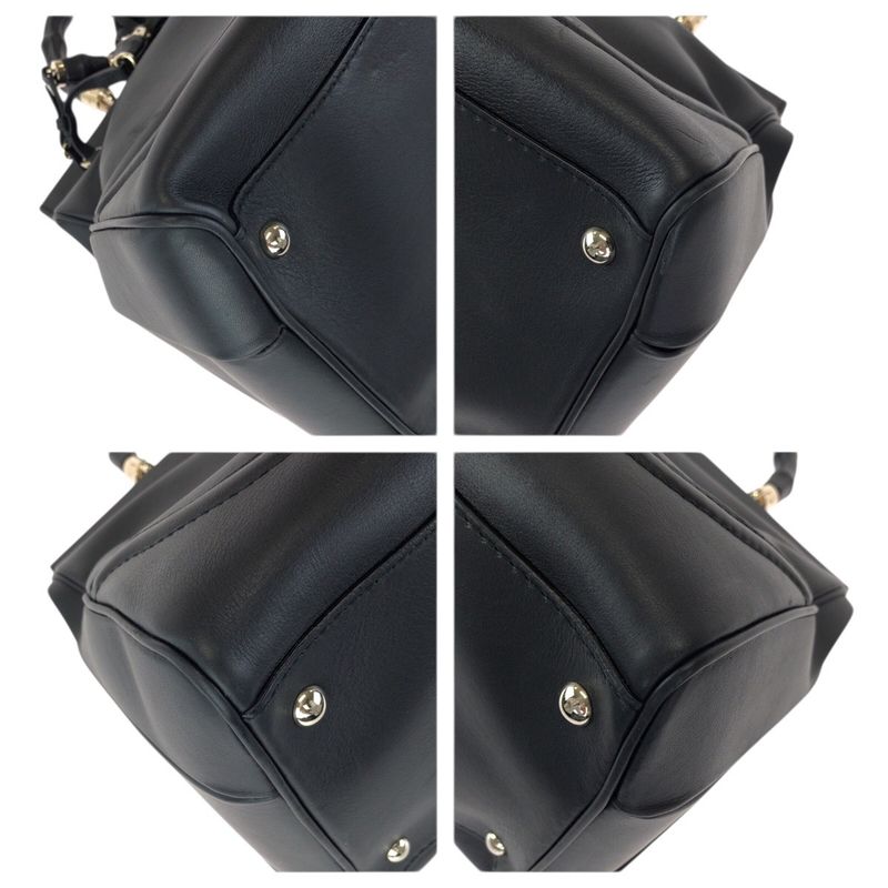 Gucci Bamb Double Tassel Black Gold Leather Handbag