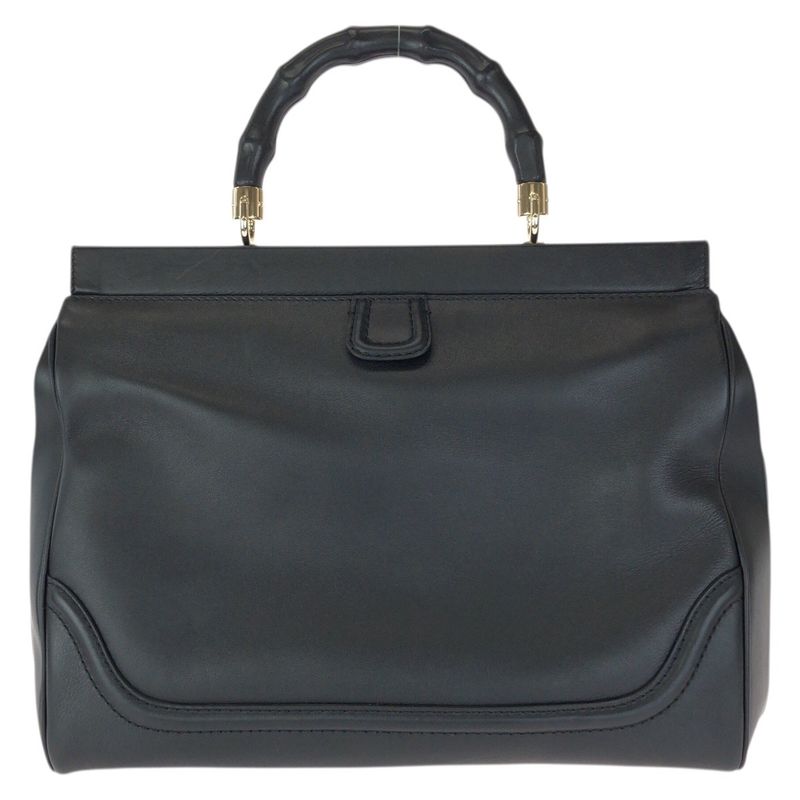 Gucci Bamb Double Tassel Black Gold Leather Handbag