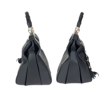 Gucci Bamb Double Tassel Black Gold Leather Handbag
