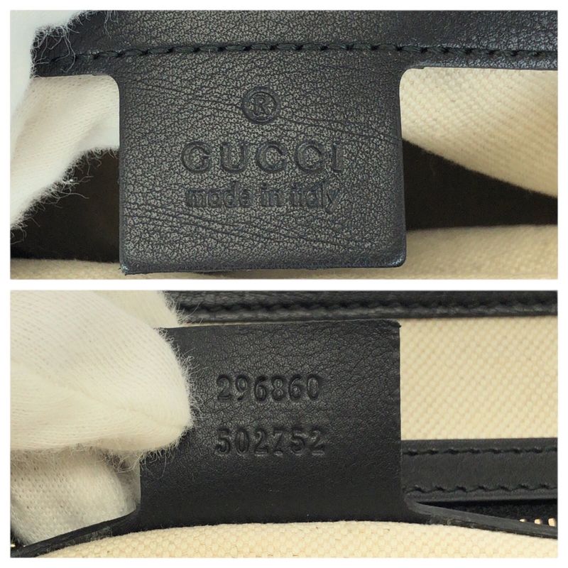 Gucci Bamb Double Tassel Black Gold Leather Handbag