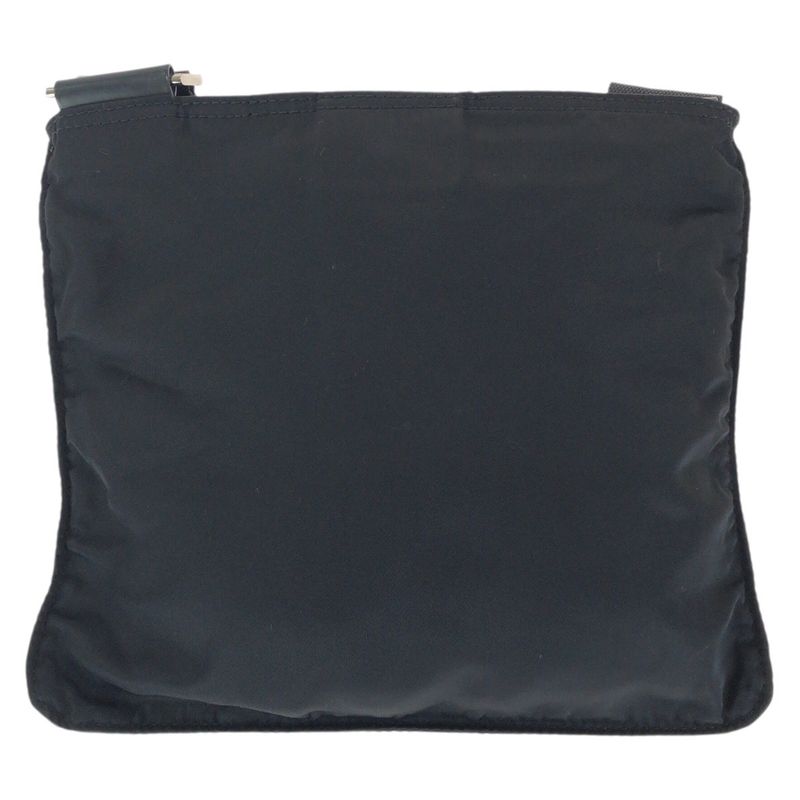 Prada Tessuto Black Silver Nylon Shoulder Bag